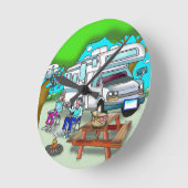 RV漫画9475 ラウンド壁時計 (傾斜)