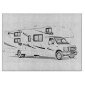 "RV"のデザインのまな板 カッティングボード (正面)