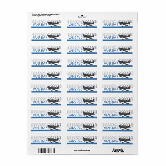 RV-7飛行機 ラベル (フルシート)