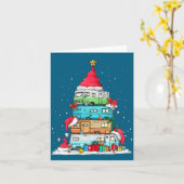 Rv Camng Camper Travel Vacation Christmas Tree Xma カード (黄色い花)