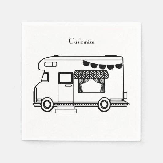 RV Camper Caravan Thunder_Cove スタンダードカクテルナプキン (正面)