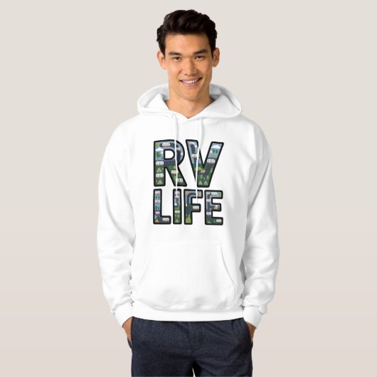 RV Life Adventure Camper Road Trip Typography パーカ (正面フル)