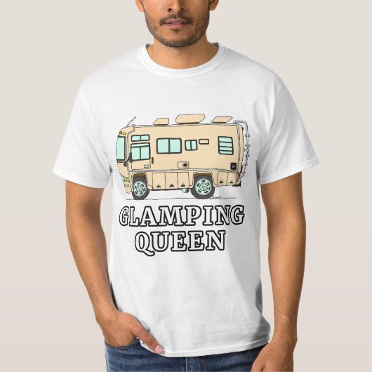 RV Motorhome GLAMPING QUEEN  Tシャツ (正面)