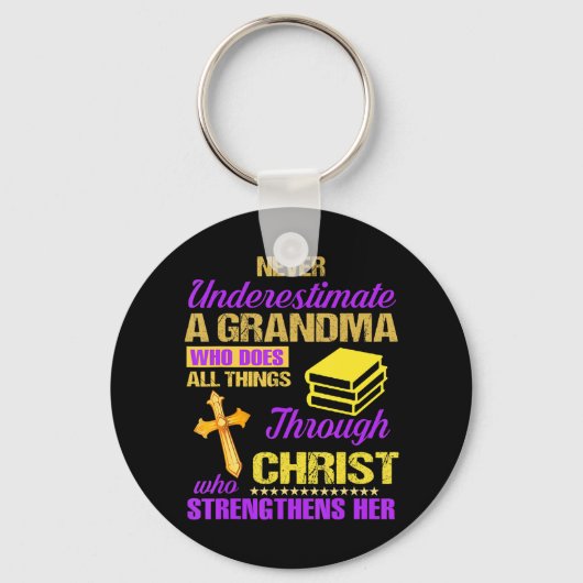 Rv Never Undを持つグランパを決して過小評価しない キーホルダー (正面)