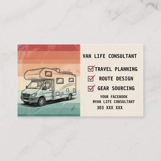  RV Van Life Card 名刺 (裏面)