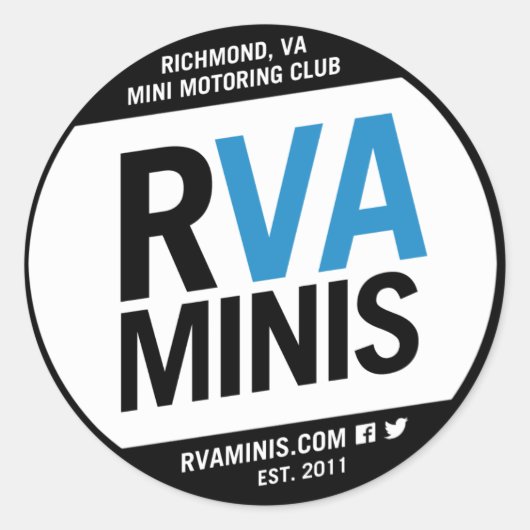 RVA MINI3インチステッカー ラウンドシール (正面)
