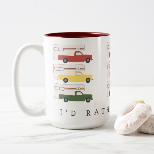 RVingモーターホームトラックキャンプラスタ ツートーンマグカップ (ドーナツ)