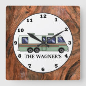 RVing壁時計の名前を追加 スクエア壁時計 (正面)