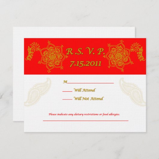 RVSP-1 出欠カード (正面/裏面)