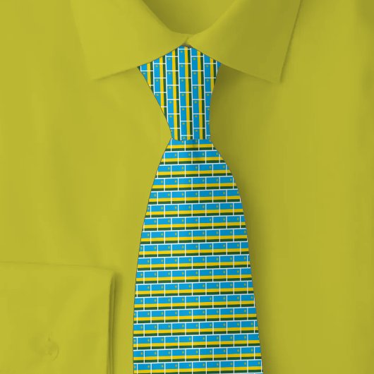 Rwanda Flag Brick Pattern ネクタイ