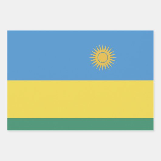 Rwanda Flag Emblem ラッピングペーパーシート (正面)