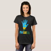 RWANDA Hand Up Flag  I Love RWANDA Travel Tシャツ (正面フル)