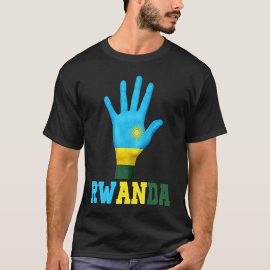 RWANDA Hand Up Flag  I Love RWANDA Travel Tシャツ (正面)
