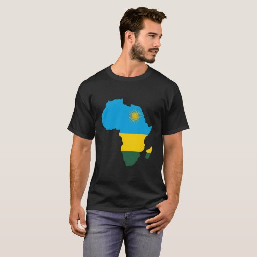 Rwandan Pride Rwanda Flag Africa Map Tシャツ (正面フル)