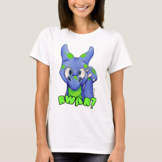 RWARか。 (青)とどろくかわいいベビーのドラゴン Tシャツ