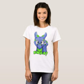RWARか。 (青)とどろくかわいいベビーのドラゴン Tシャツ (正面フル)