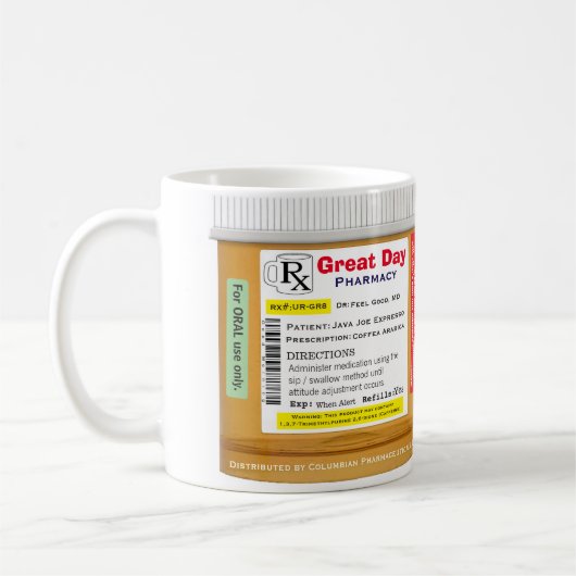 RXおもしろい処方箋マグカップ コーヒーマグカップ (左)