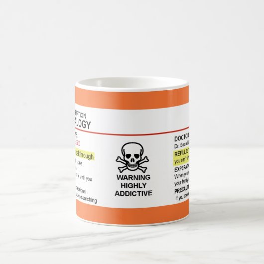 RXの薬の規定のボトルの系図学のマグ コーヒーマグカップ (中央)