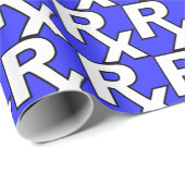 Rxの記号の青い包装紙 ラッピングペーパー (ロールコーナー)