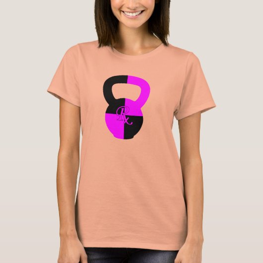 RXケトルベル – レディースコントラストバーンアウトT Tシャツ (正面)