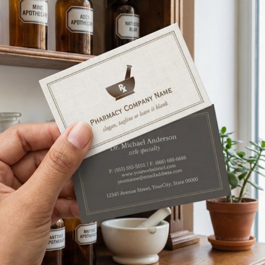 RXシンボル薬局の化学者の会社 – クラシックLinen 名刺