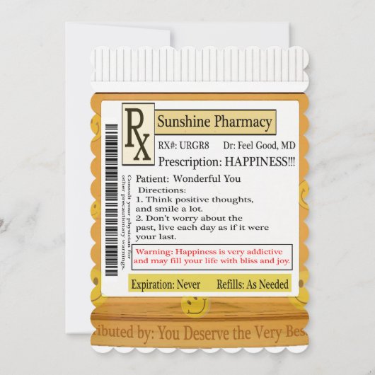 RXハピネおもしろいス処方箋 招待状 (裏面)