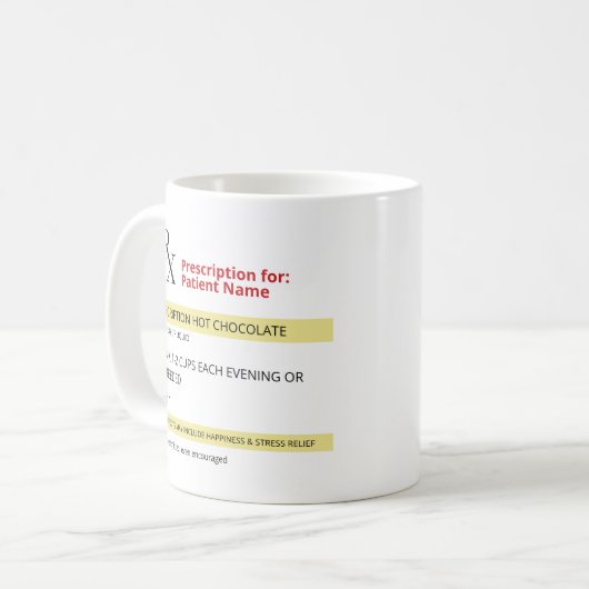 RX処方箋ホットチョコレートマグ コーヒーマグカップ (正面左)