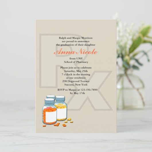 Rx薬学学校卒業招待状 招待状 (スタンド正面)