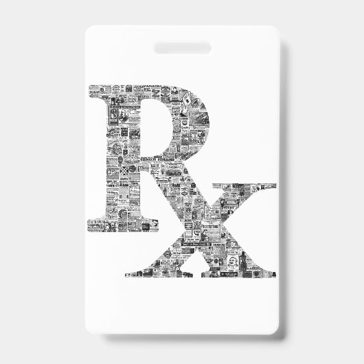 Rx薬局の薬局ビンテージ広告バッジ バッジ (正面)