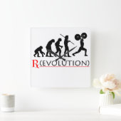 RX - Evolution Chart "Elite Fitness" Wall Clock スクエア壁時計 (ホーム)