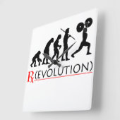 RX - Evolution Chart "Elite Fitness" Wall Clock スクエア壁時計 (傾斜)