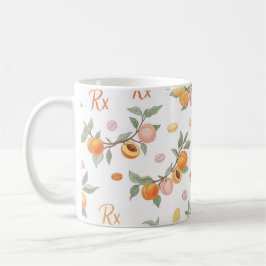 Rx Prescription Peach Pill Pattern Pharmacy コーヒーマグカップ