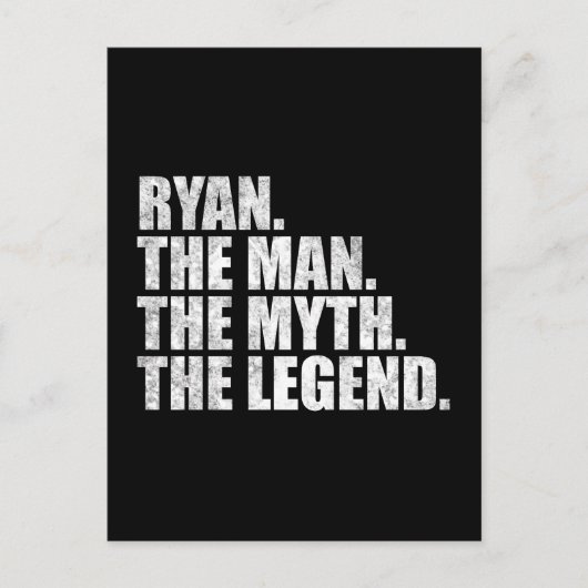 Ryanという名の人、神話の人物、伝説の男 ポストカード (正面)