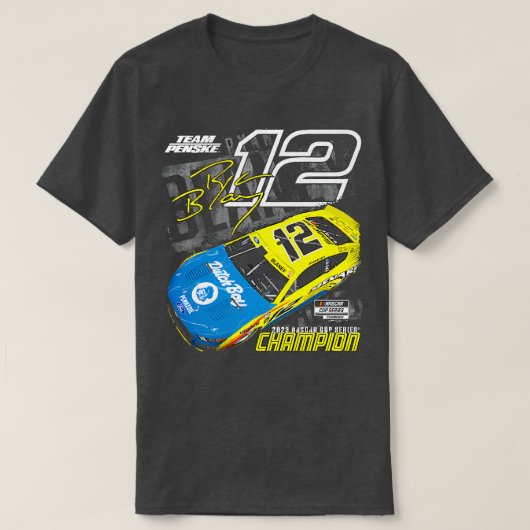 Ryan Blaney 2023 NasCupチャンピオン Tシャツ (デザイン正面)