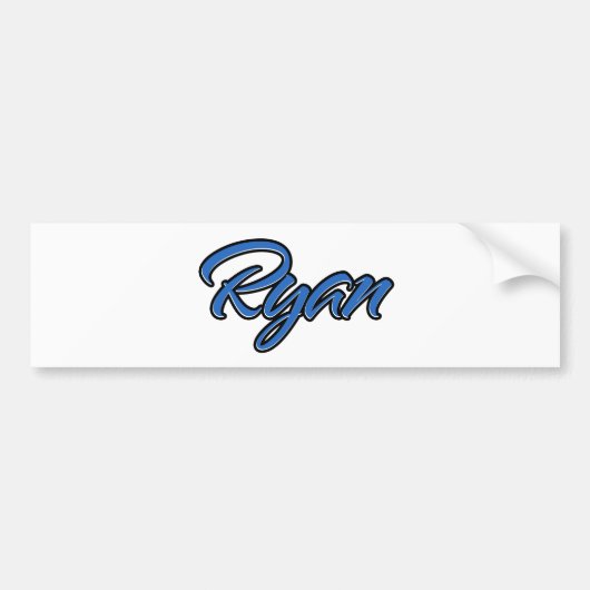 Ryan Name blue Aufkleber Sticker Autoaufkleber バンパーステッカー (正面)