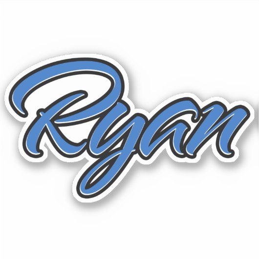 Ryan Name blue Aufkleber Sticker Stickerset シール (正面)