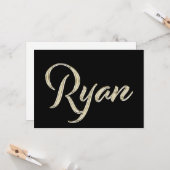 Ryan Name white gold Handwriting Karte カード (正面/裏面インサイチュ)
