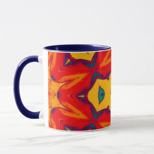 RYAN to Zany 3D Pattern to Red Blue Yellow Orange マグカップ (左)