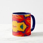 RYAN to Zany 3D Pattern to Red Blue Yellow Orange マグカップ (正面右)