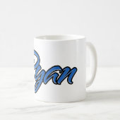 Ryan Vorname Name blue Tasse Kaffeetasse コーヒーマグカップ (正面右)