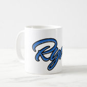 Ryan Vorname Name blue Tasse Kaffeetasse コーヒーマグカップ (正面左)
