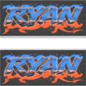 Ryan Vorname Name Graffiti Aufkleber Sticker シール (正面)