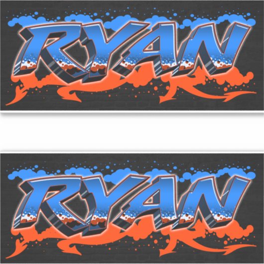 Ryan Vorname Name Graffiti Aufkleber Sticker シール (正面)