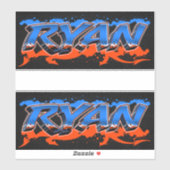 Ryan Vorname Name Graffiti Aufkleber Sticker シール (シート)