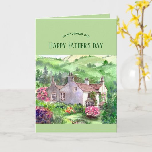 Rydalの山、ウィリアム・ワーズワースの家の父の日 カード (黄色い花)