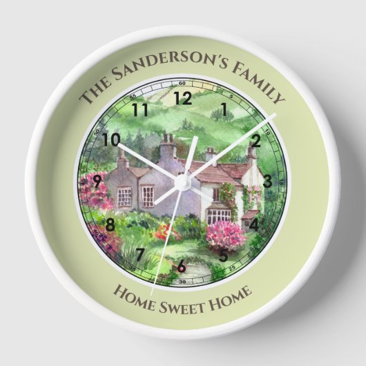 Rydal山、William Wordsworth's Home Large Clock 壁時計 (正面)