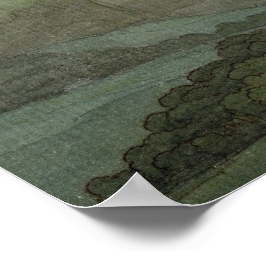 Rydal Water、1786 (w/c) ポスター (角)