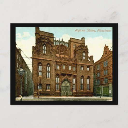 Rylands Library, Manchester UK 1909ヴィンテージ ポストカード (正面)