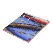 Ryōgoku橋および素晴らしい川岸(両国橋大川ばた) タイル (側面)