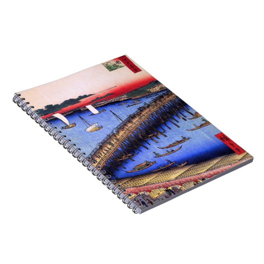 Ryōgoku橋および素晴らしい川岸(両国橋大川ばた) ノートブック (右側)